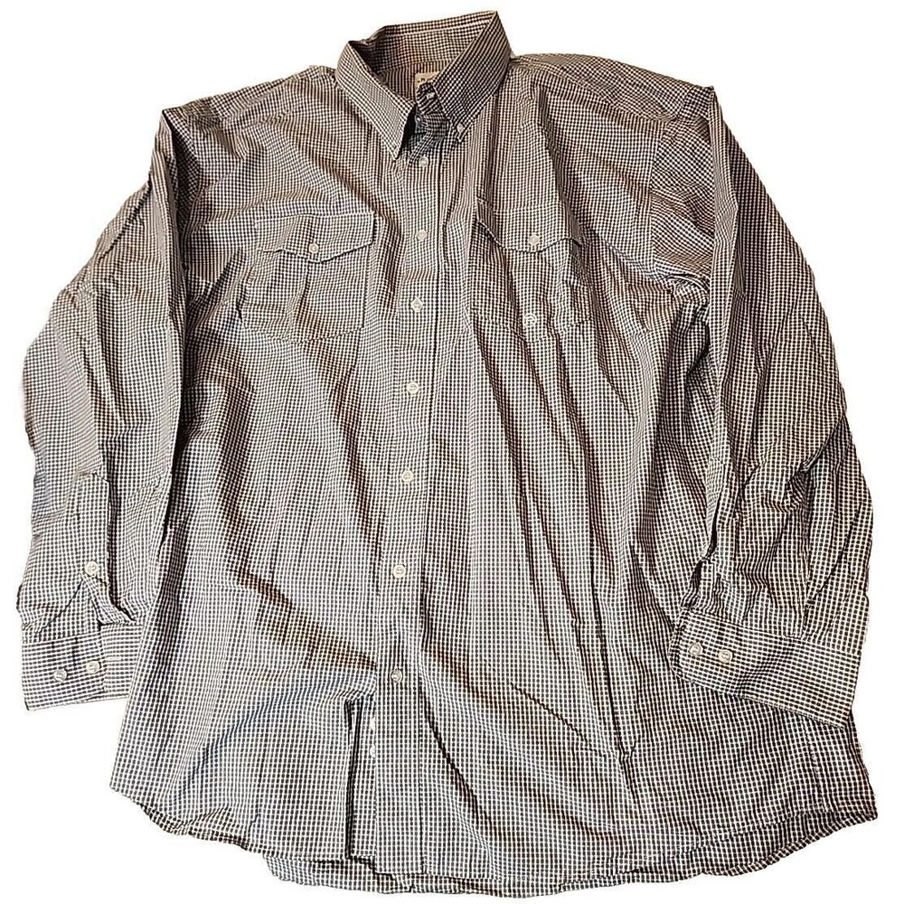 Roper Western Shirt Blue Plaid Button Down Collar Long Sleeves MENS 2XL